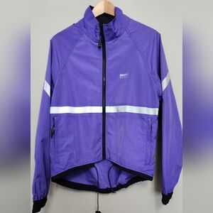 Running Room Purple Reflective Lightweight Windbreaker Jacket Size S